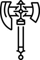 Fighting axe weapon icon in line style vector