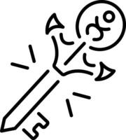 A line style icon of magic key vector