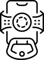 Popsocket gaming icon in linear style vector