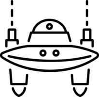 Space game icon in linear style vector