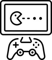 Eating game icon in linear style vector