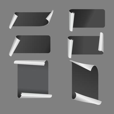 Abstract sticker frame modern flage on gray background