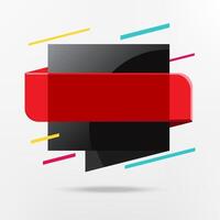 Graphic button red and black color for decoration vector