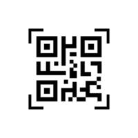 QR Code icon. Scanning QR Code symbol. QR code sample for smartphone scanning isolated on a white background. vector