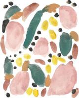 a watercolor painting of various shapes and colors vector