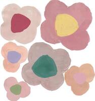 a painting of flowers with different colors vector