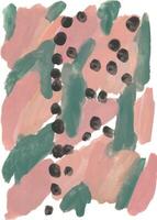 a painting of a pink and green pattern with black dots vector