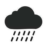 cloud with rain flat style icon design, Weather forecast and meteorology theme illustration vector