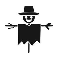 Funny scarecrow icon. Simple illustration of funny scarecrow icon for web vector