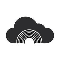 Rainbow icon in flat style. Cloud illustration on white isolated background. Weather cloud business concept. vector