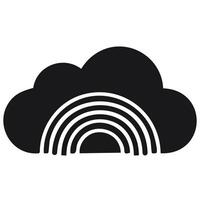 Rainbow icon in flat style. Cloud illustration on white isolated background. Weather cloud business. vector
