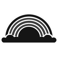 Rainbow icon. Simple illustration of cloud with rainbow for web design isolated on white background vector