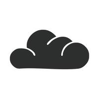 clouds silhouette style icon design, Weather forecast and meteorology theme vector