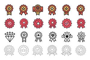 Quality Badge Icon Set with Clean Outline vector
