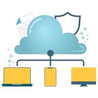 cloud computing concept. cloud storage infrastructure vector