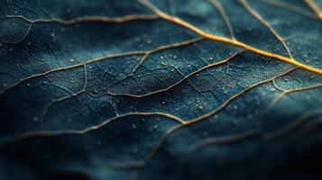 A close up of a leaf with a gold leaf photo