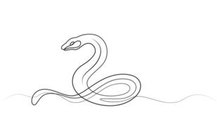 Snake in continuous line vector