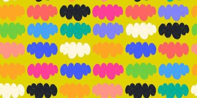 Seamless Pattern with Colorful Doodle Grunge Abstract Organic Shapes. Retro geometric wallpaper. Pencil naive cartoon drawings with hand drawn texture, modern background with freehand design vector