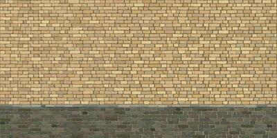 Old brick block wall rough texture two tone graphic illustration. Masonry wall pattern rectangle background. vector