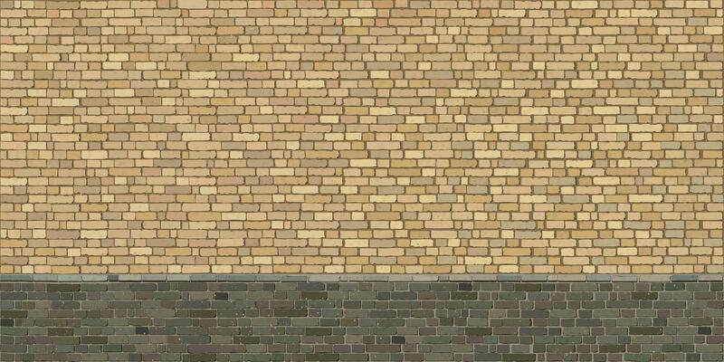 Old brick block wall rough texture two tone graphic illustration. Masonry wall pattern rectangle background.