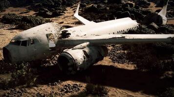 Plane wreckage rests in desert after crash near remote location video