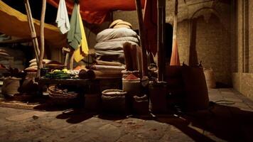 Exploring the vibrant atmosphere of an old national African bazaar at dusk video