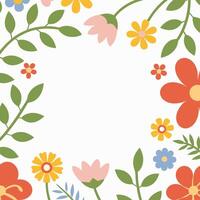 Colorful Floral Pattern on a White Background with a Minimalist Style vector