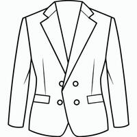 Sleek Black and White Line Art of a Suit Jacket in Minimalist Style vector