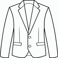 Modern Minimalist Line Drawing of a Suit Jacket in Black and White vector