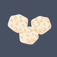 Sugar cube in flat style. illustration isolated on a white background. vector