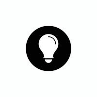 A black and white light bulb icon on a white background vector