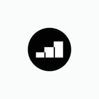 A black and white icon of a bar graph vector
