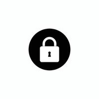 A black and white image of a padlock vector