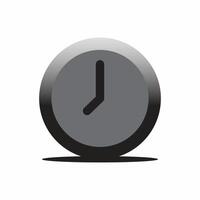 A black and white clock icon on a white background vector