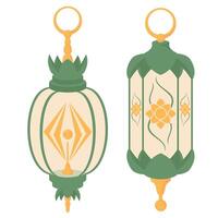 Botanical Lantern Graphics for Ramadan Projects vector