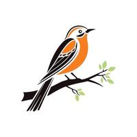 Simple and Elegant Bird on Branch Art vector