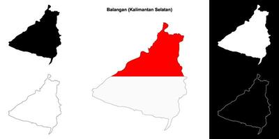 Balangan blank outline map set vector
