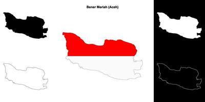 Bener Meriah blank outline map set vector