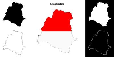 Lebak blank outline map set vector