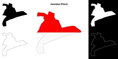 Jayawijaya blank outline map set vector