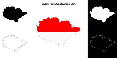 Humbang Hasundutan blank outline map set vector