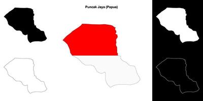 Puncak Jaya blank outline map set vector
