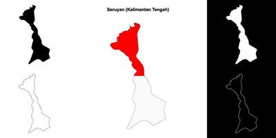 Seruyan blank outline map set vector