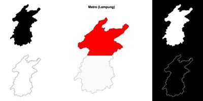 Metro blank outline map set vector