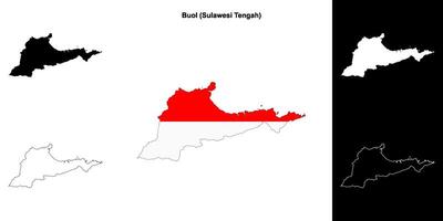 Buol blank outline map set vector