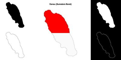 Danau blank outline map set vector
