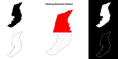 Tabalong blank outline map set vector