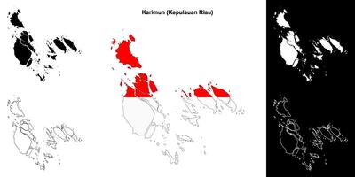 Karimun blank outline map set vector