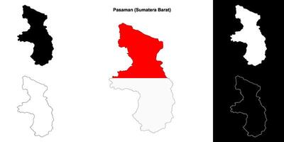Pasaman blank outline map set vector