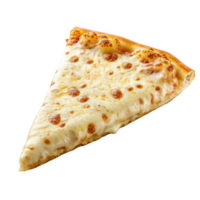 A delicious slice of cheese pizza with golden crust and melted cheese. png